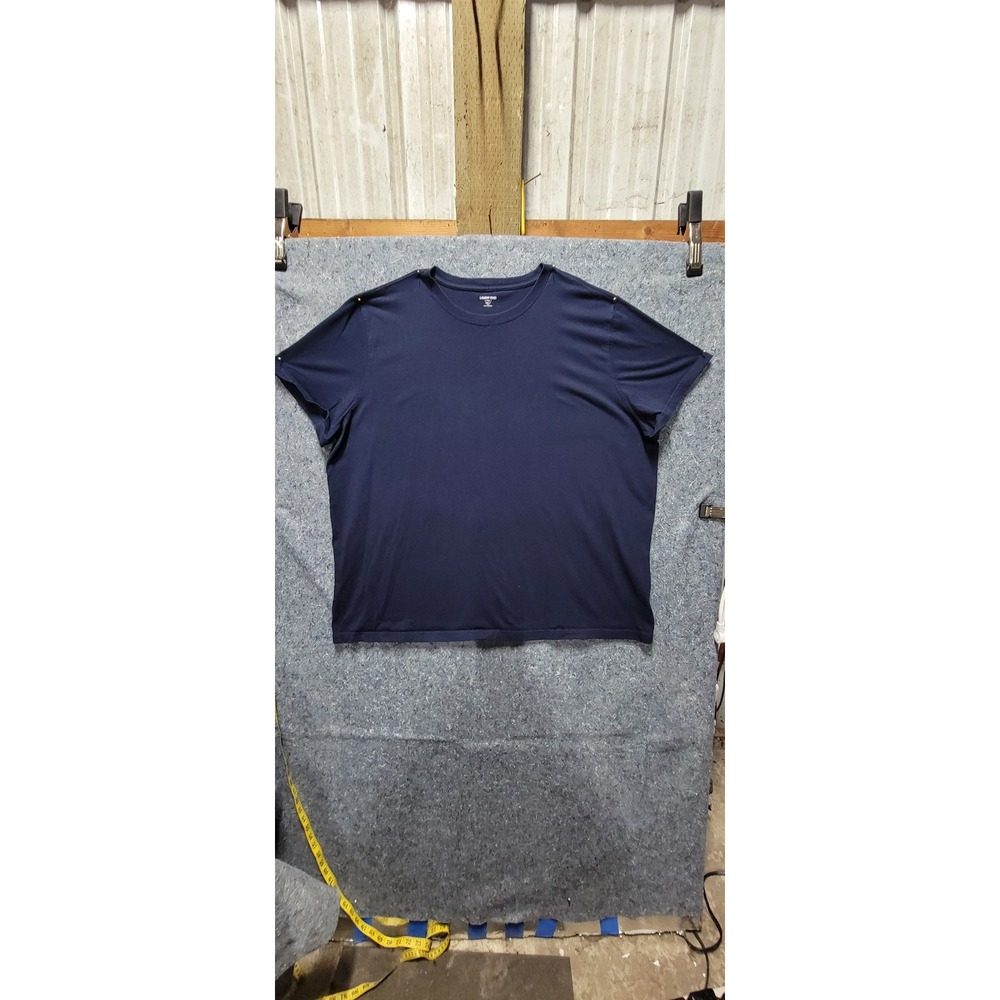 LANDS' END mens 4XL (58-60) Super-T short‎ sleeve SHIRT XXXXL navy blue COTTON